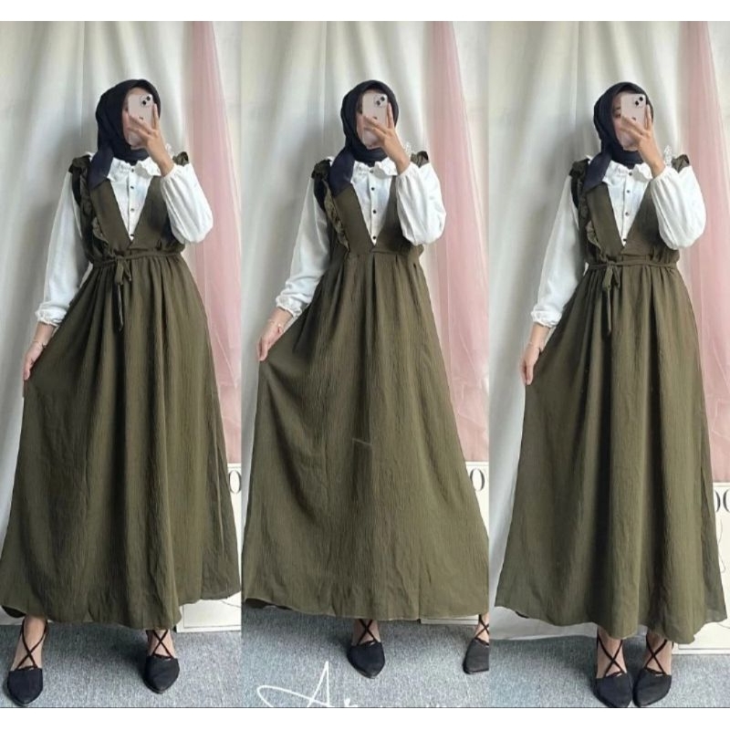 Gamis Kringkel // Gamis Kringkel Murah// Gamis Kringkel mix Putih // Gamis Kringkel Krah // Gamis Mu