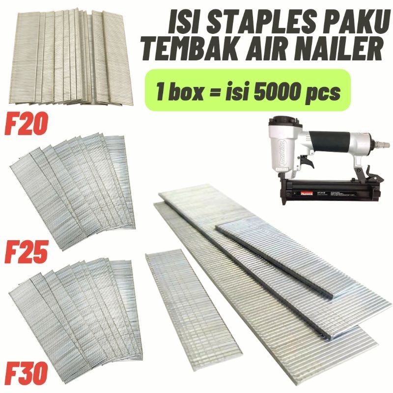 

F30 isi Staples Paku Tembak Angin Lurus Brad Gun Air Nailer F 30 isi 5000pcs