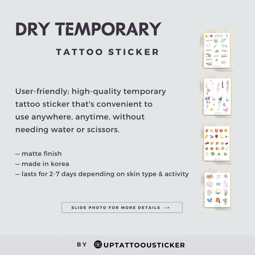 [UPTATTOOU STICKER - GHIBLI SEVENTEEN KPOP FLOWERS LETTERINGS BACA DESKRIPSI] Import Made in Korea :