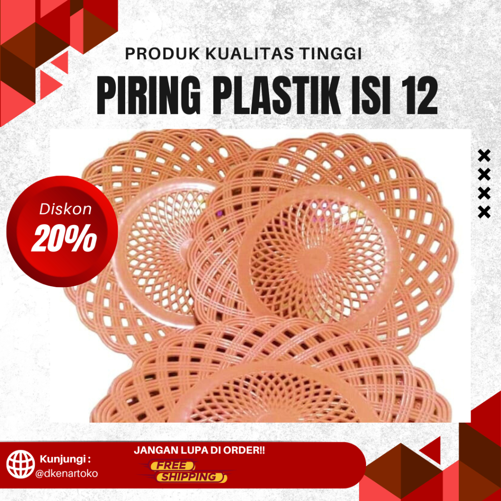 Piring Anyam Plastik - Ekonomis & Tahan Lama||PIRING ROTAN PLASTIK LUSINAN/PIRING ANYAM
