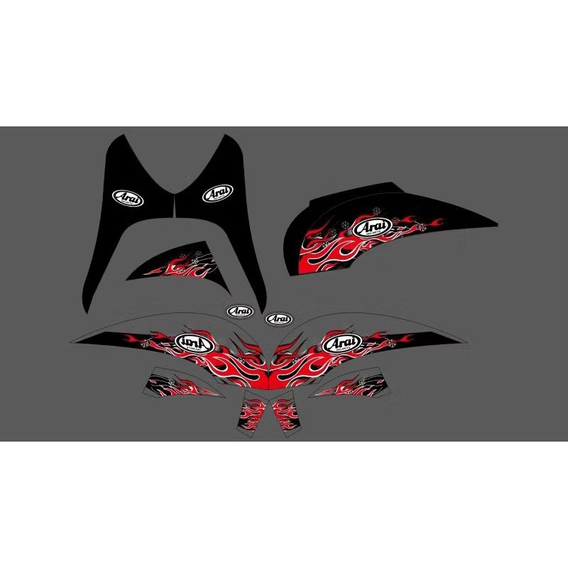 STRIPING SCOOPY KARBU DESAIN ARAI API TRANSPARAN COSTUME