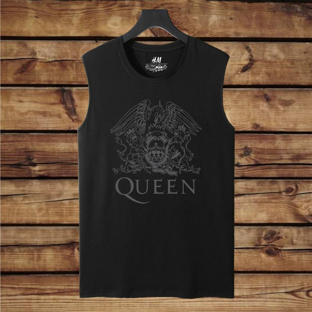 kaos distro SLEEVELESS tanpa lengan QUEEN kaos lekbong musisi alternatife rock
