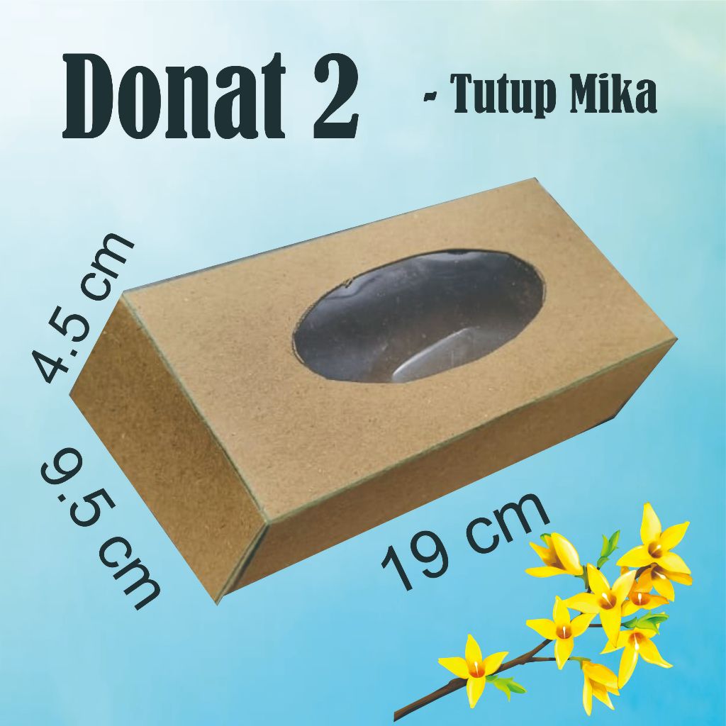 

Donat 2 isi 50 lmbr dos coklat kraft 19x9,5x4x5 cm dus makanan2