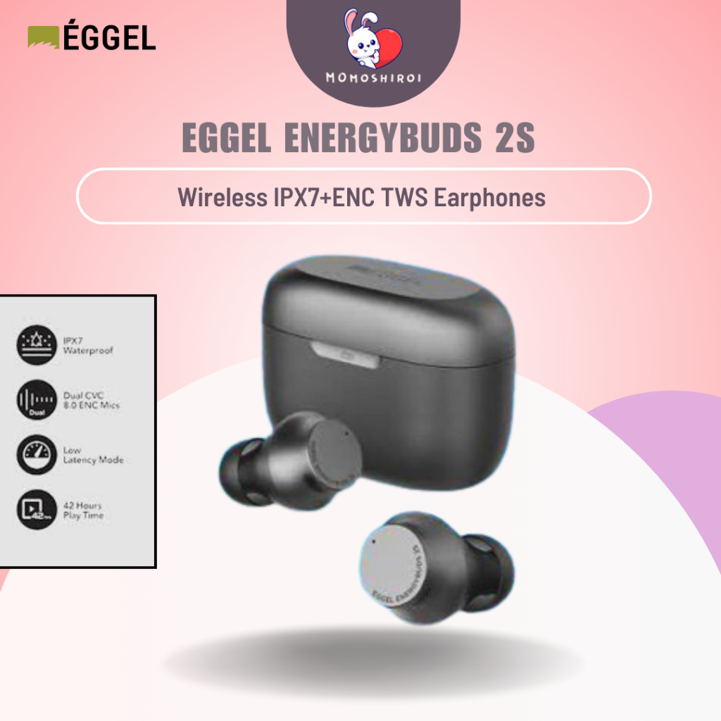 Eggel Energy Buds 2S IPX7+ENC TWS Earphones Bluetooth & Low Latency Mode Energybuds Energybud Bud Ga