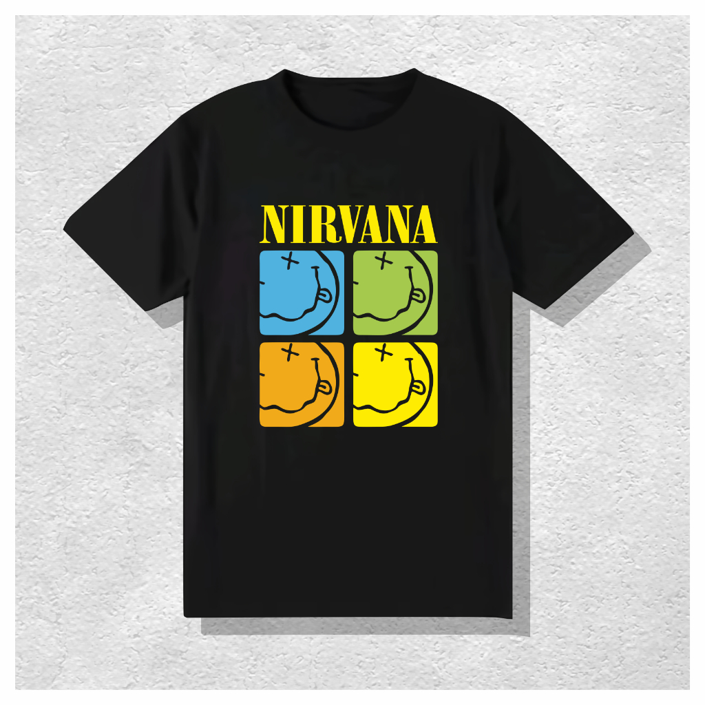 KAOS BAND PREMIUM Kaos Band Nirvana Cotton Combed 20s Kaos Band Vintage Original ( TEBAL )