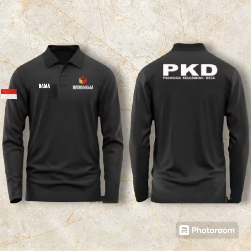 Kaos Krah BAWASLU PKD Seragam Bawaslu Hitam Lengan Panjang