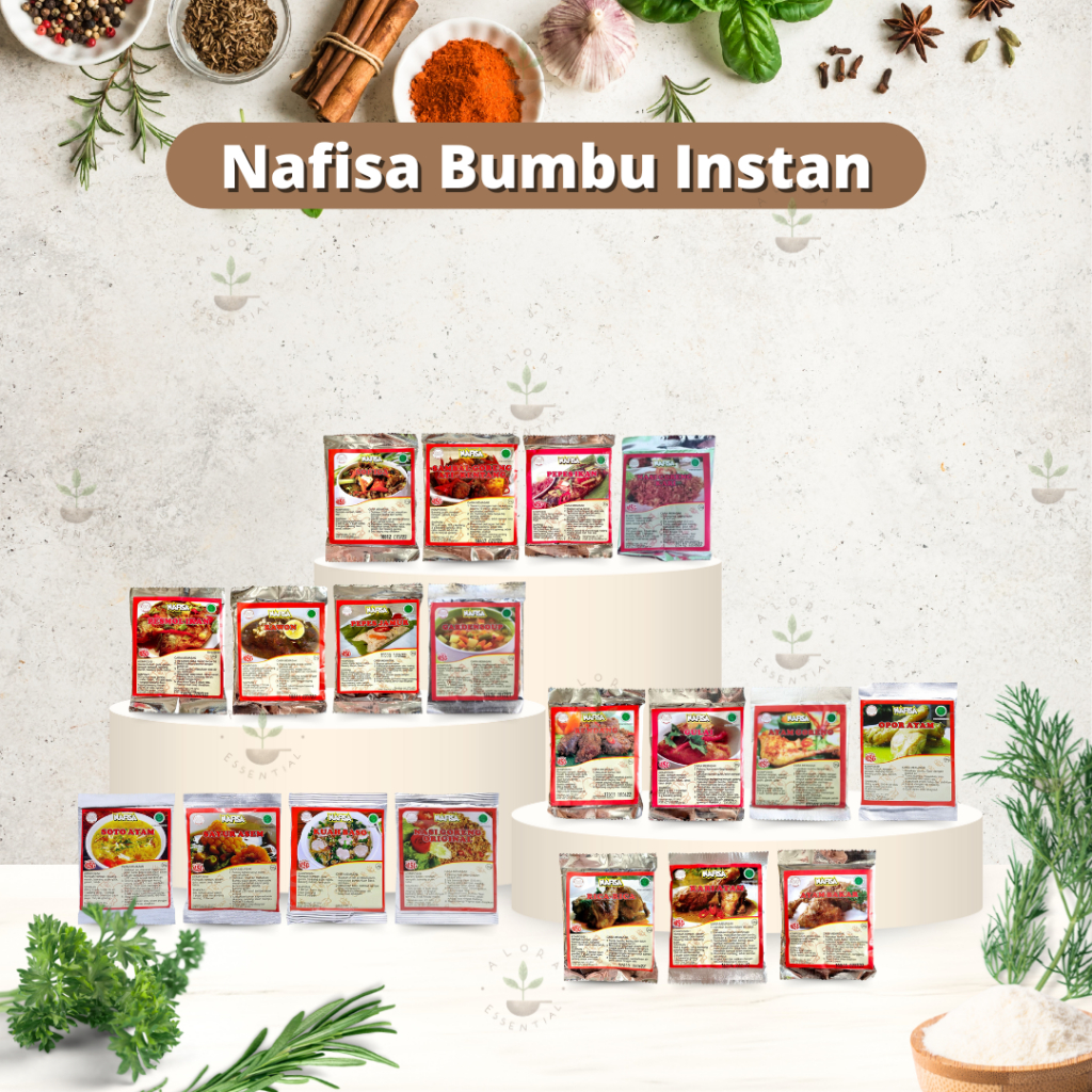 

Nafisa Bumbu Instan - Bumbu Nafisa - Nafisa Bumbu Kuah Baso Soto Ayam Ayam Bakar - Bumbu Instan Nafisa