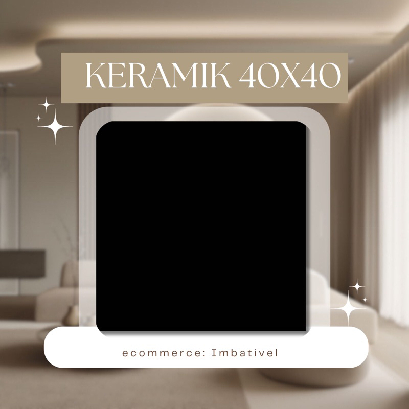 Keramik Lantai 40x40 Arwana Hitam Polos │ Keramik Lantai Dapur / Tangga / Kamar