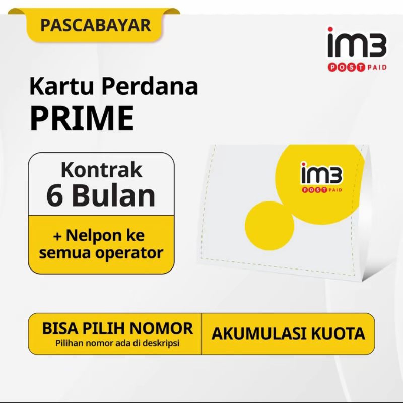 Kartu Perdana IM3 Pascabayar Kontrak 6 Bulan
