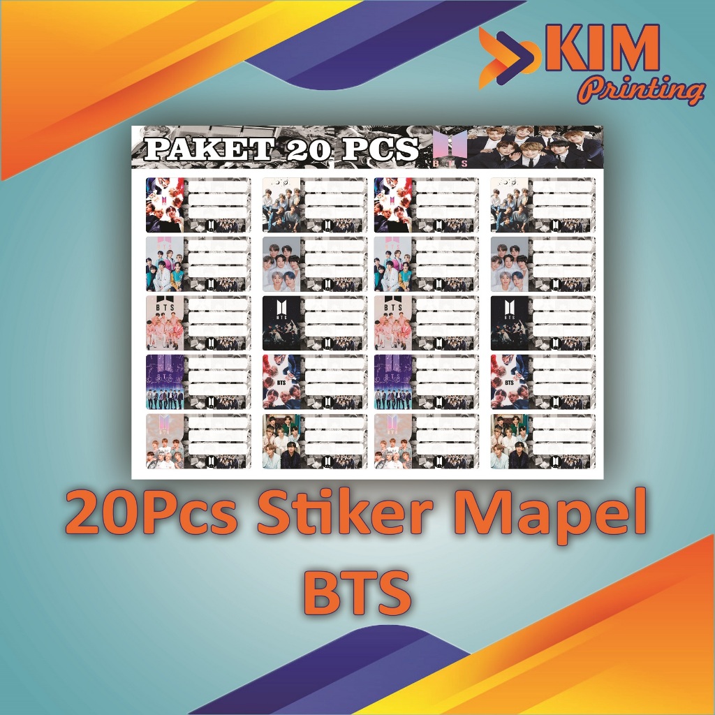 

(20PCS) STIKER LABEL BUKU PELAJARAN / STIKER LABEL NAMA BUKU PELAJARAN KARAKTER BTS