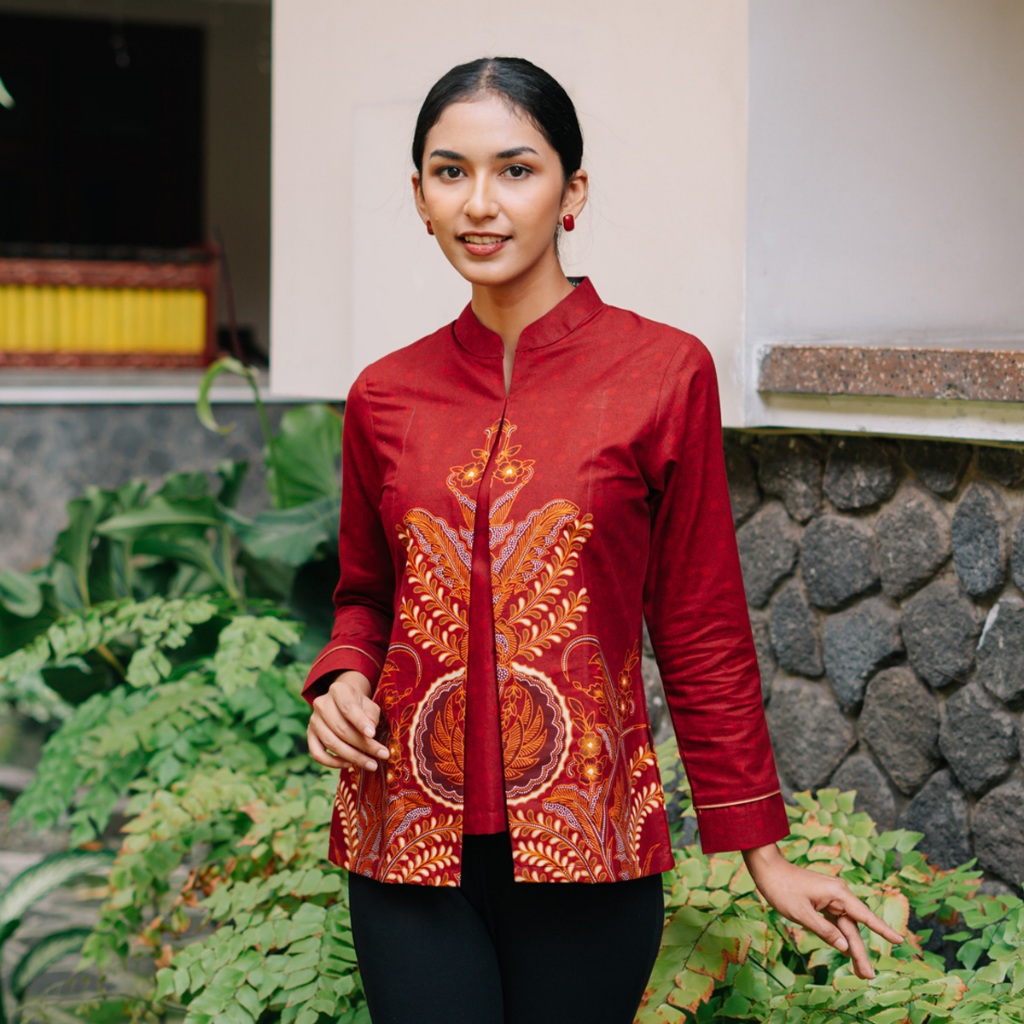 Hadinata Batik Blouse Batik Wanita Lengan Panjang Laila Lateef