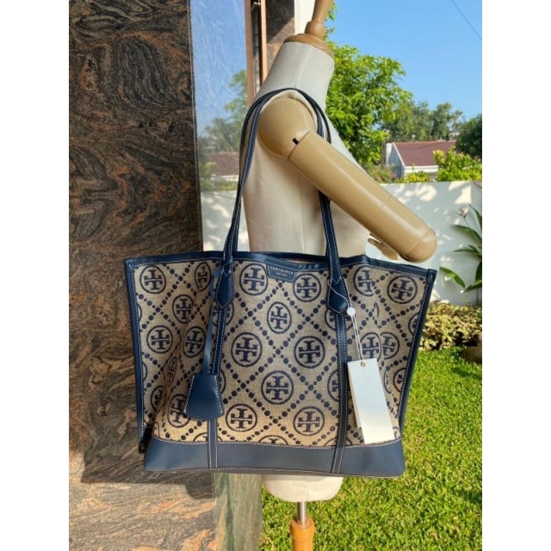 PERRY T MONOGRAM TRIPLE TOTE