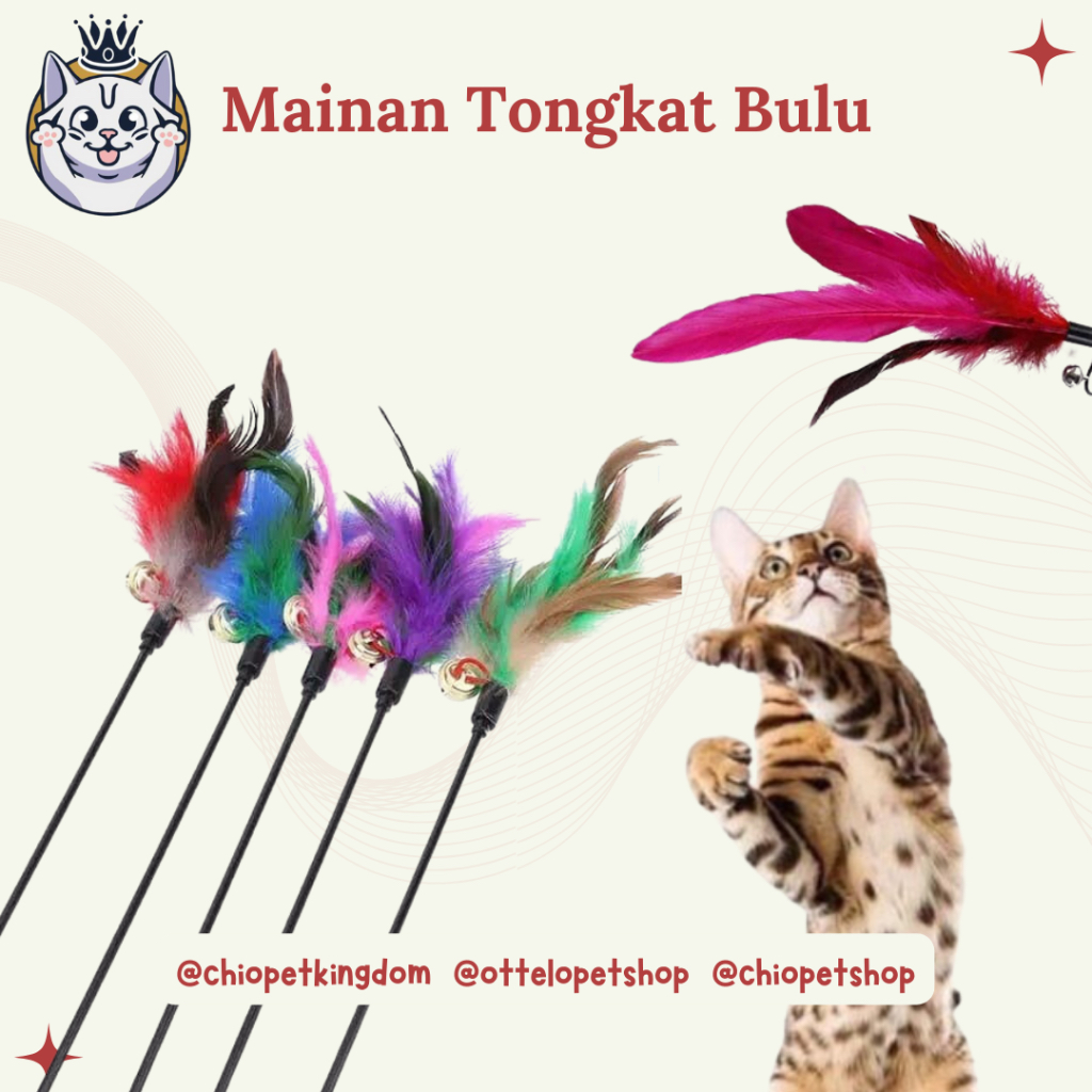 Mainan Kucing Tongkat Bulu / Mainan Kucing Bulu / Stick Toys / Mainan Kucing Tongkat Bulu Lonceng