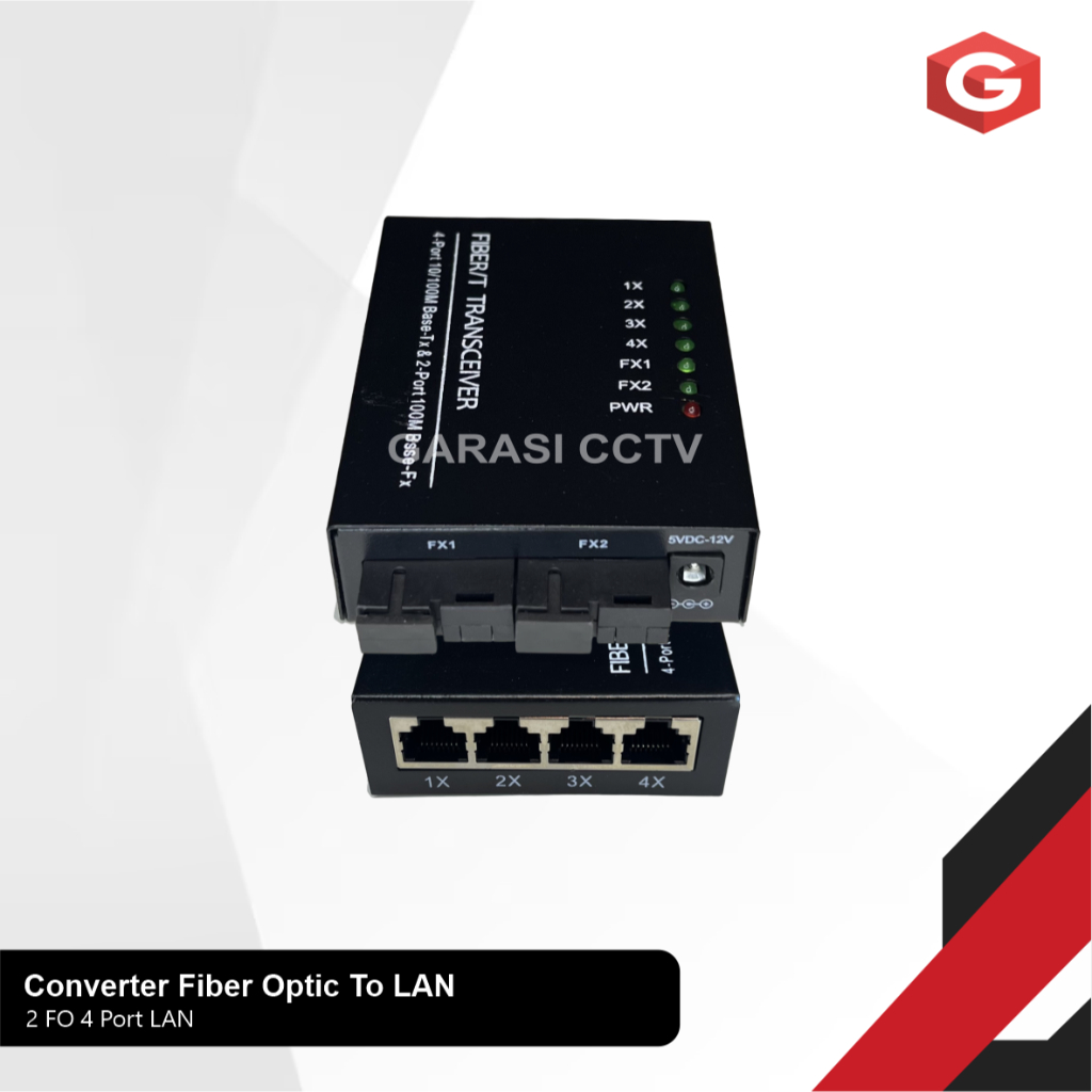 Converter Fiber Optic 2 Port + 4 Port LAN