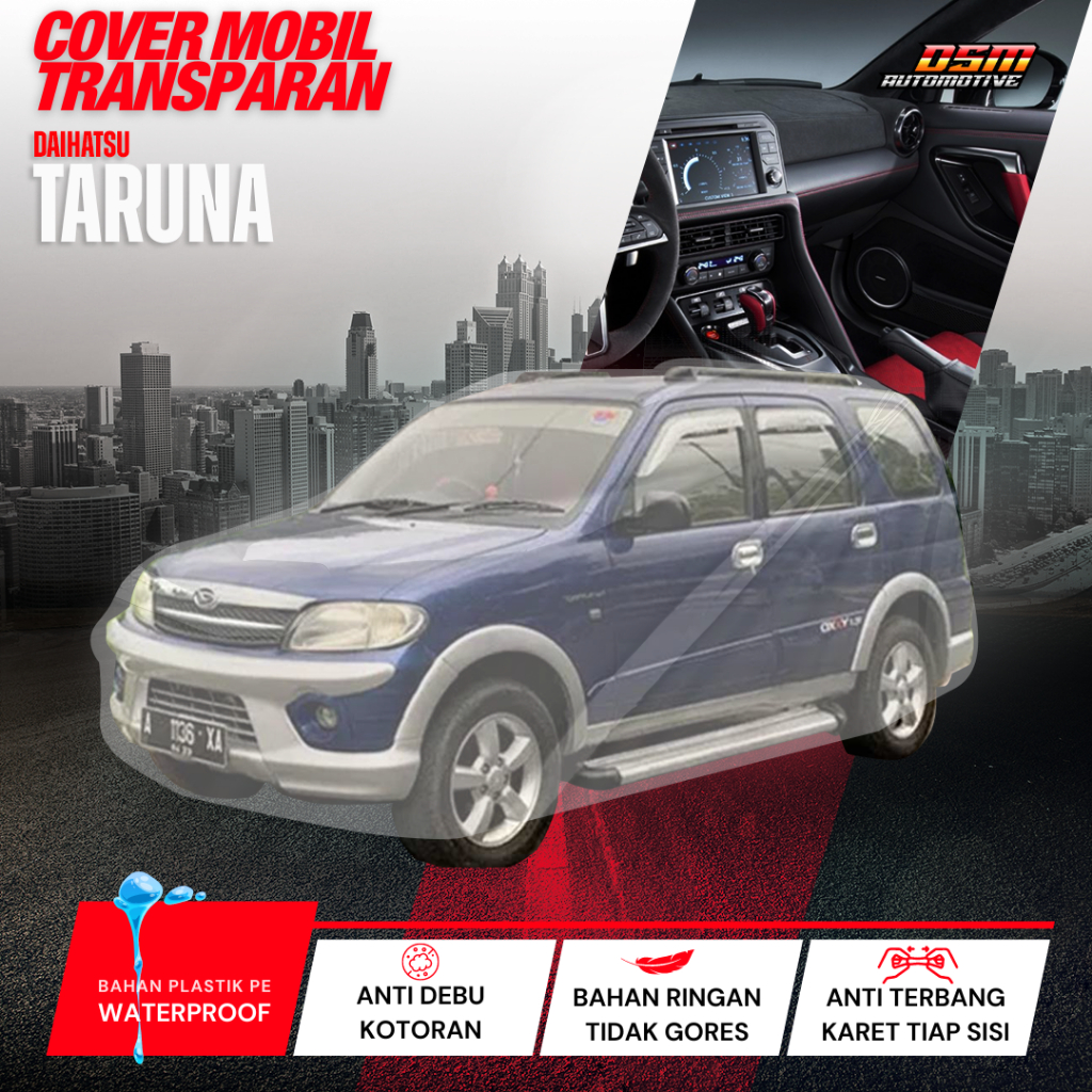 Cover Mobil Daihatsu Taruna Seri C F OXXY Transparan / Plastik Tebal Waterproof Outdoor Indoor