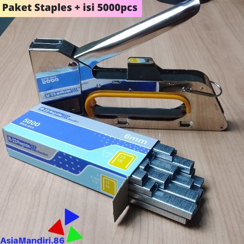 

Staples Tembak R23 Bonus isi 5pcs Gun Tacker Stapler Staples Perekat Powerfull YUKIDO KODE Z8U3