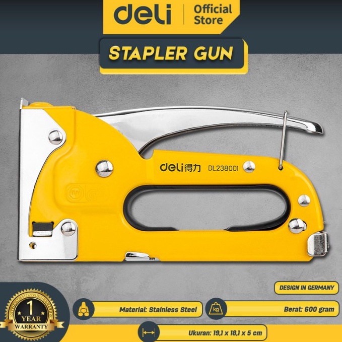 

Deli Staple Gun Staples Stapler Tembak 48mm Steel Perkakas EDL2381 KODE I7Y3