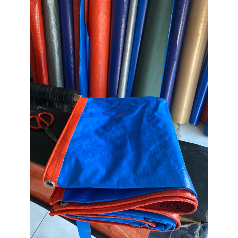 terpal plastik a12 korea biru oren