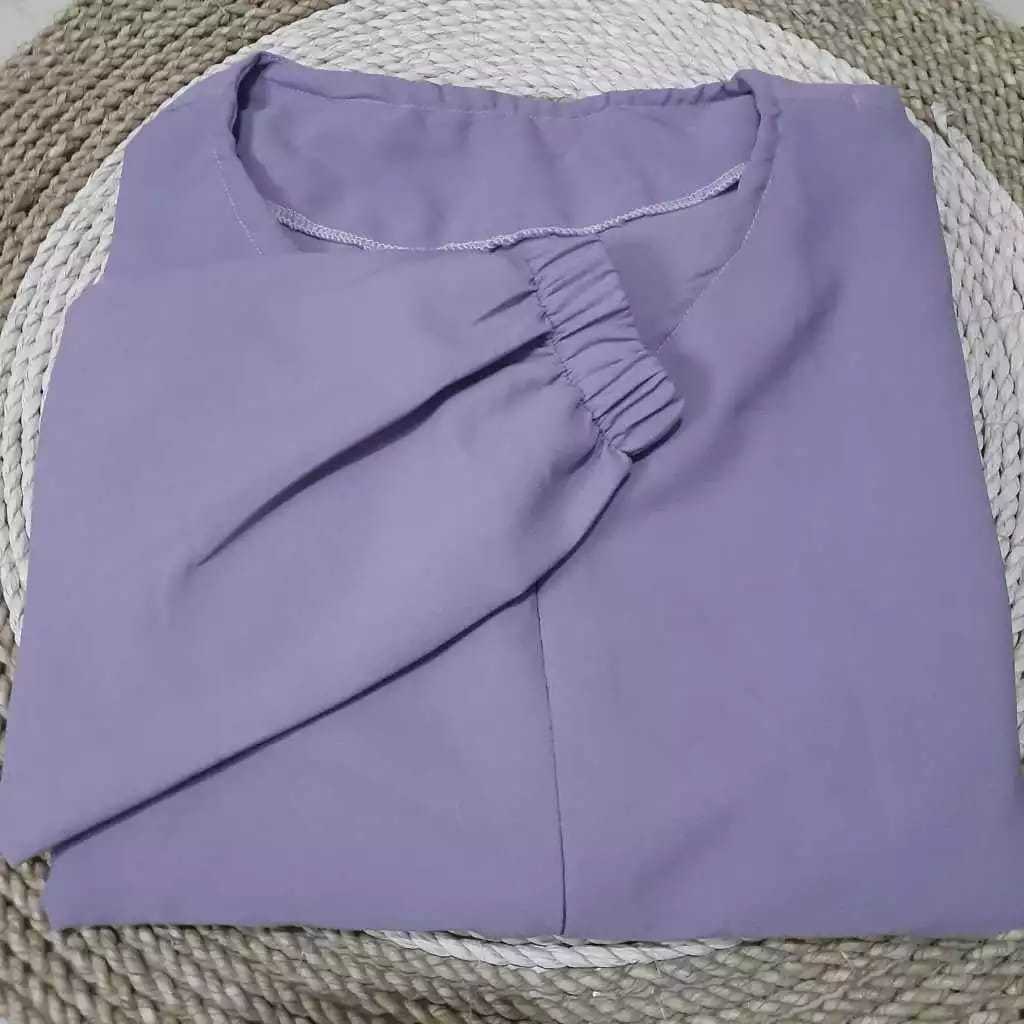 Gamis Polos Lavender Modern Terbaru Remaja Hitam Premium Putih Baju Gamis Kondangan
