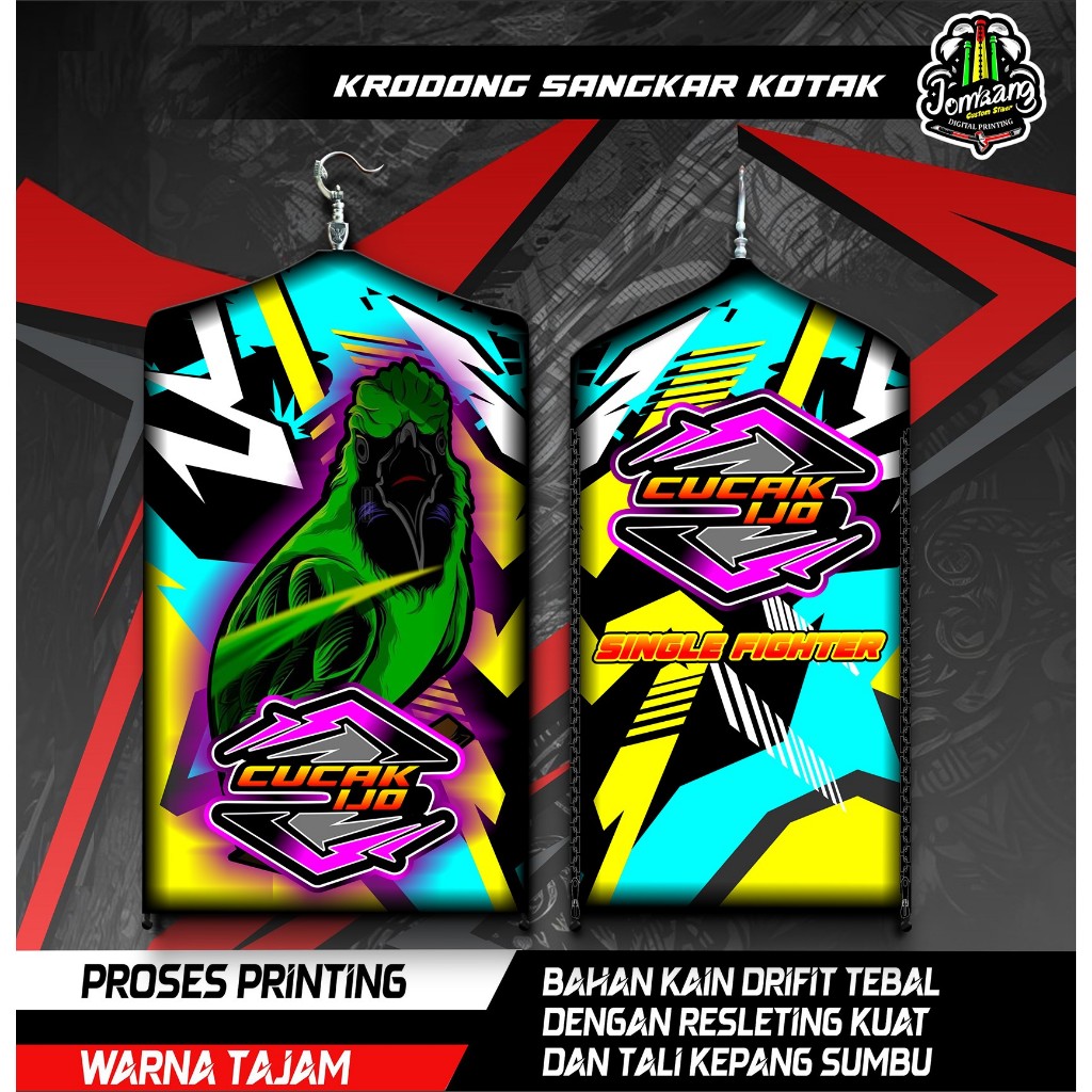 Krodong Krojong Sangkar Burung Kotak, Kosan, Koper, Desain Cucak Ijo, Printing, High Quality, COD