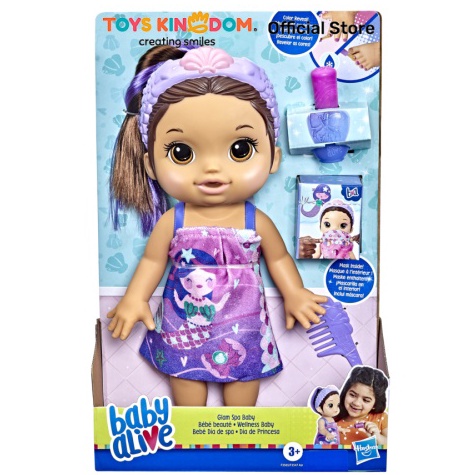 KODE E1D Toys Kingdom Baby Alive Set Boneka Bayi Glam Spa Brown F3565 Toys Kids Toy Boneka Karakter 