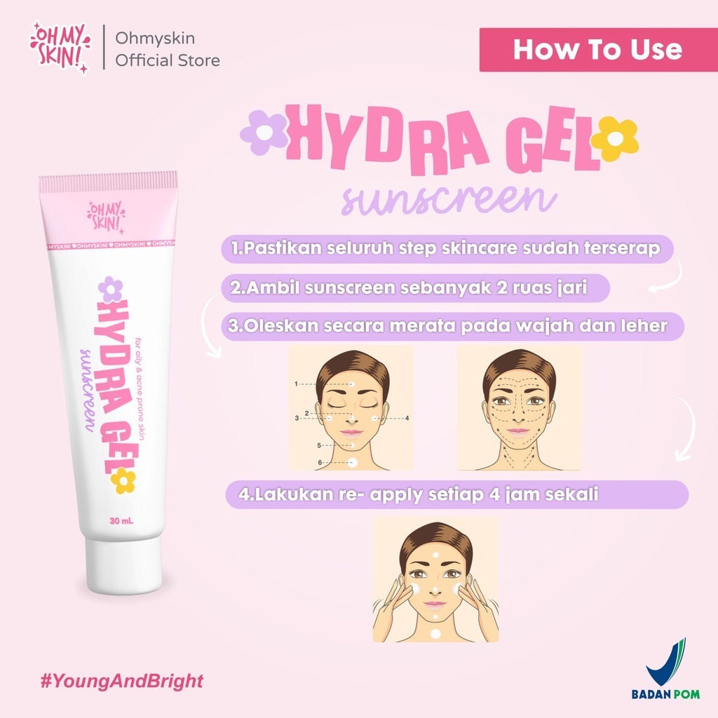 OHMYSKIN! HYDRA GEL Sunscreen / sunscreen untuk kulit jerawat