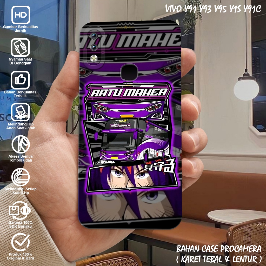 Case Vivo Y91 Y93 Y95 Y1S Y91C - Casing Hp Vivo Y91 Y93 Y95 Y1S Y91C - Softcase Vivo Motif (BUS TELO