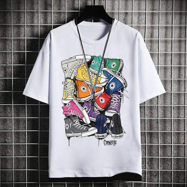 Kaos Sneakers Converse Tshirt 100% Cotton | Tangan Pendek & Tangan Panjang | Ready Stock Siap Kirim 