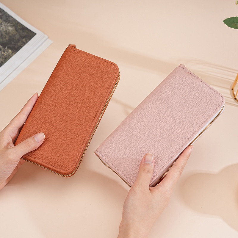 Forever Young Dompet Panjang Tali Pria Wanita Muat HP Ukuran Besar Bahan Sintetis Tebal Kilat