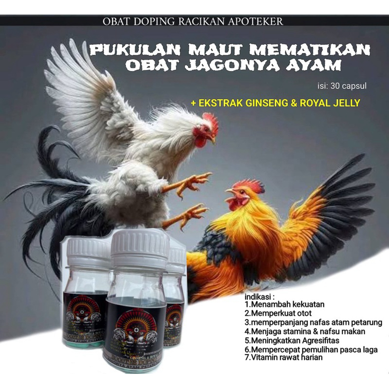 OBAT DOPING AYAM RACIKAN APOTEKER, OBAT AYAM JAGO, OBAT AYAM PREMIUM, JAGONYA AYAM, VITAMIN AYAM JAG