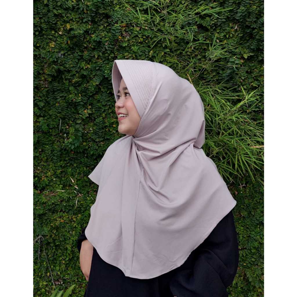 Hijab instan Bergo pet tebal Size L | Kerudung Oval Pet Tebal /pet besar | hijab Sport