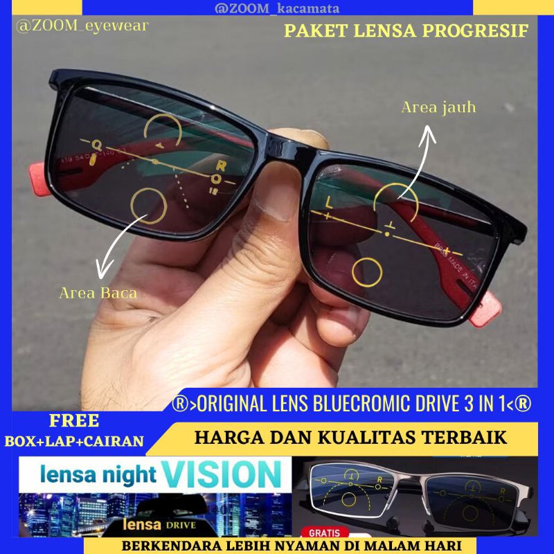 PROGRESIVE-Kacamata Baca Plus Pria Antiradiasi | Kacamata Baca Progresif Jauh dekat | Kacamata Progr