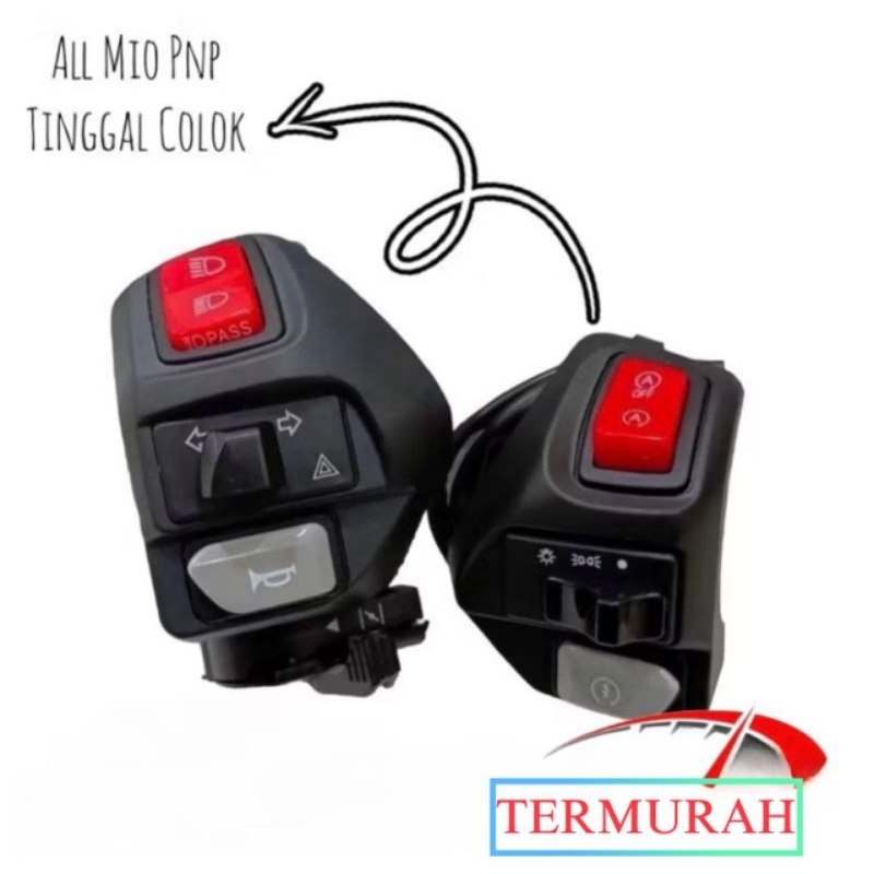 SAKLAR VIETNAM HOLDER SET KANAN KIRI AEROX 155 DAN MIO PLUS SAKLAR HAZARD DAN ON