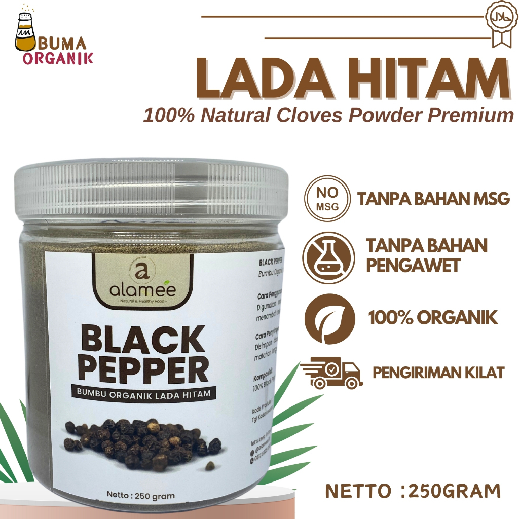 

Lada Hitam Bubuk Black Pepper Powder Merica Ground Rempah Rimpang Murni Asli Tanpa Campuran toples praktis