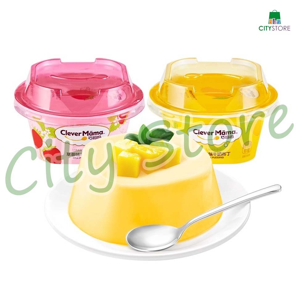 

[2 Varian Rasa] Clever Mama Pudding 70g - Milky Pudding Classic Aneka Rasa Mango Strawberry - Pudding Zero Gelatin - Zero Creamer - Zero Trans Fatty Acids 巧妈妈 芒果味 草莓味