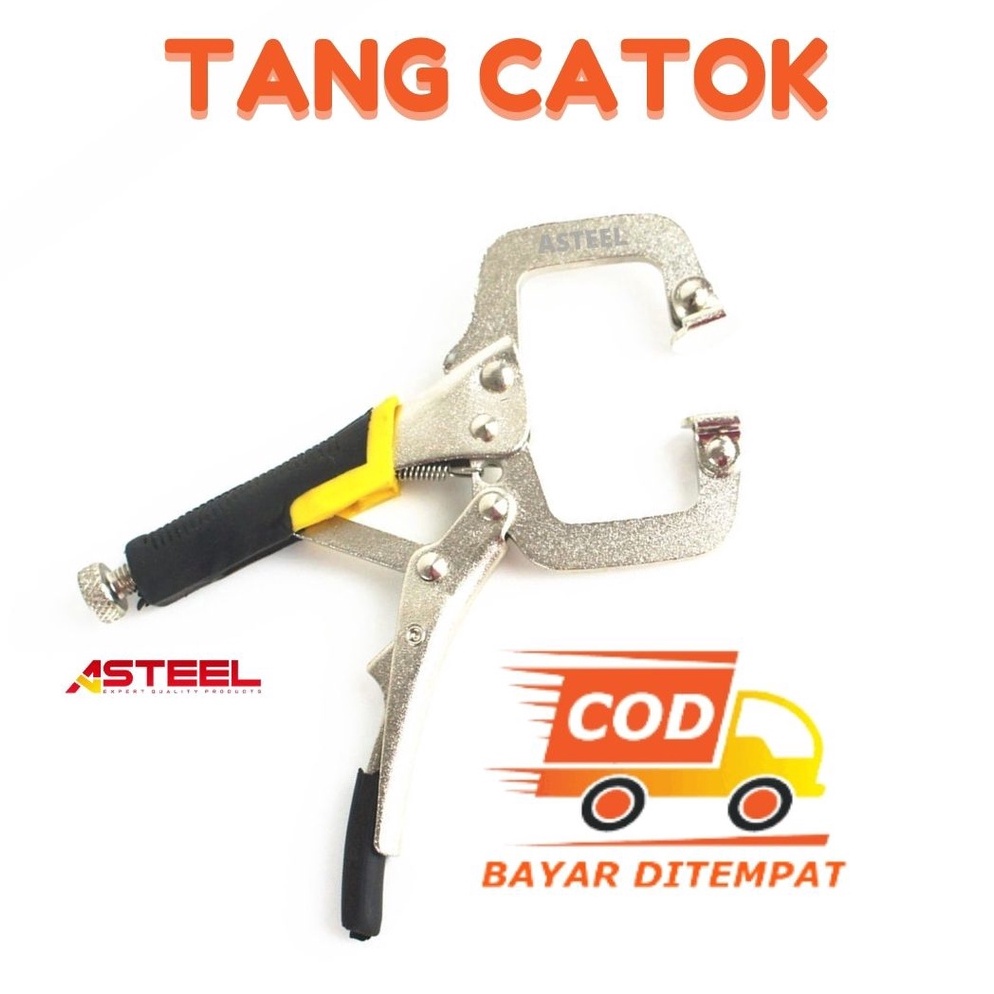Keluaran Terbaru Tang Jepit Catok Kunci Mini Locking Plier C Clamp Swivel Lock Tang Jepit Catok  Tan