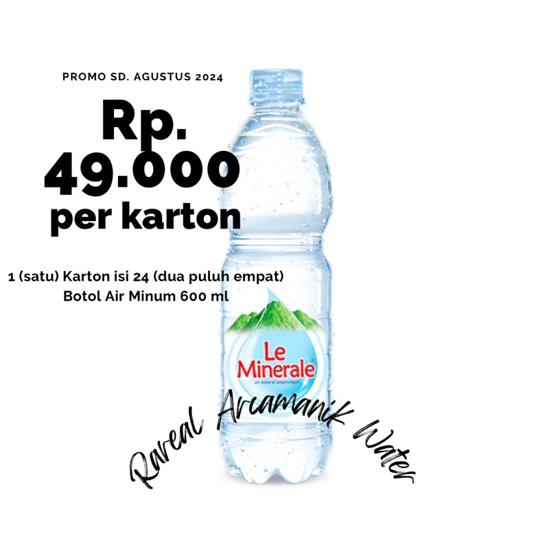 

Air Mineral Le Minerale Botol 600 ml