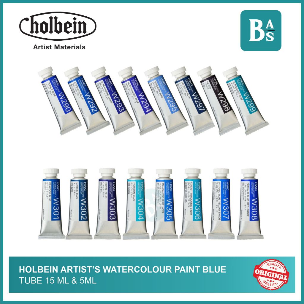 

Holbein Artists' BLUE Watercolour Paint 5ml / 15ml
