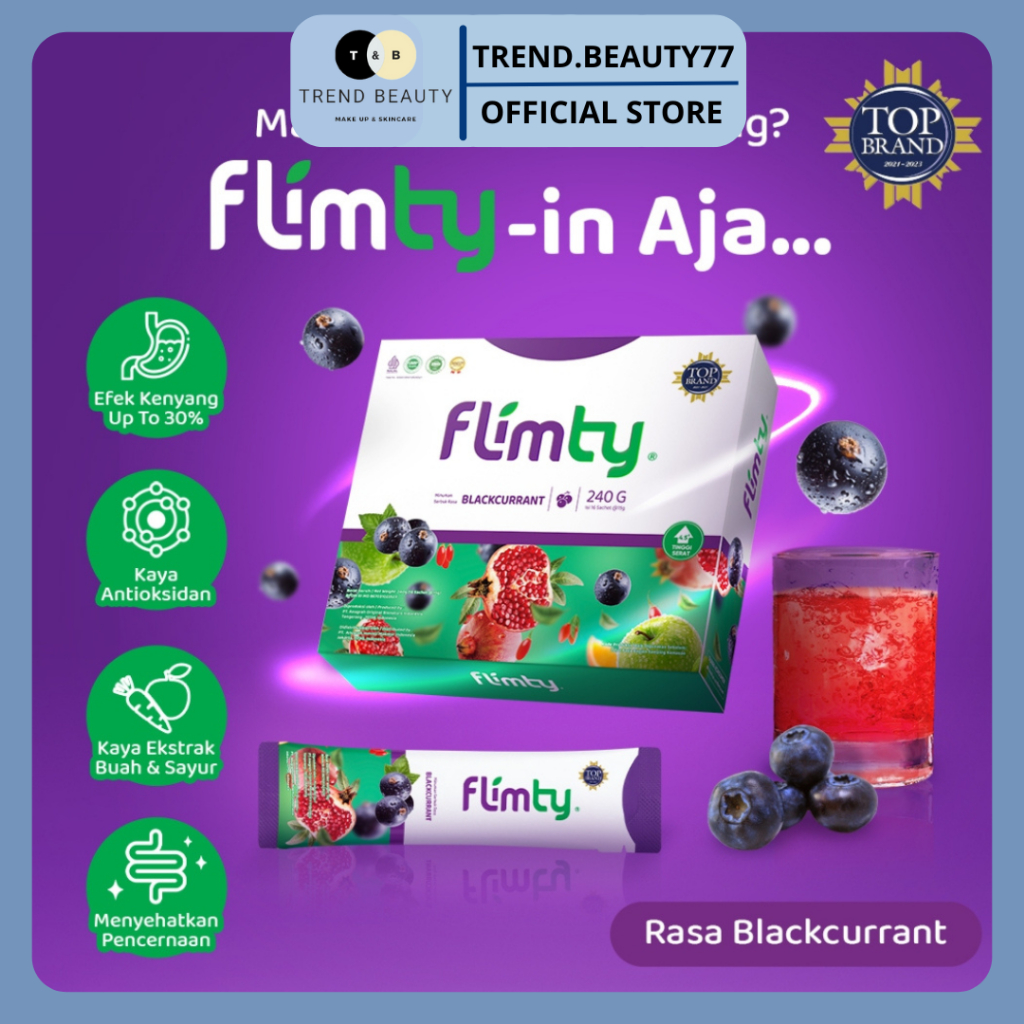 

FLIMTY Fiber | Detox | Antidioksidan Rasa Blackcurrant/Raspberry - FLIMEAL minuman