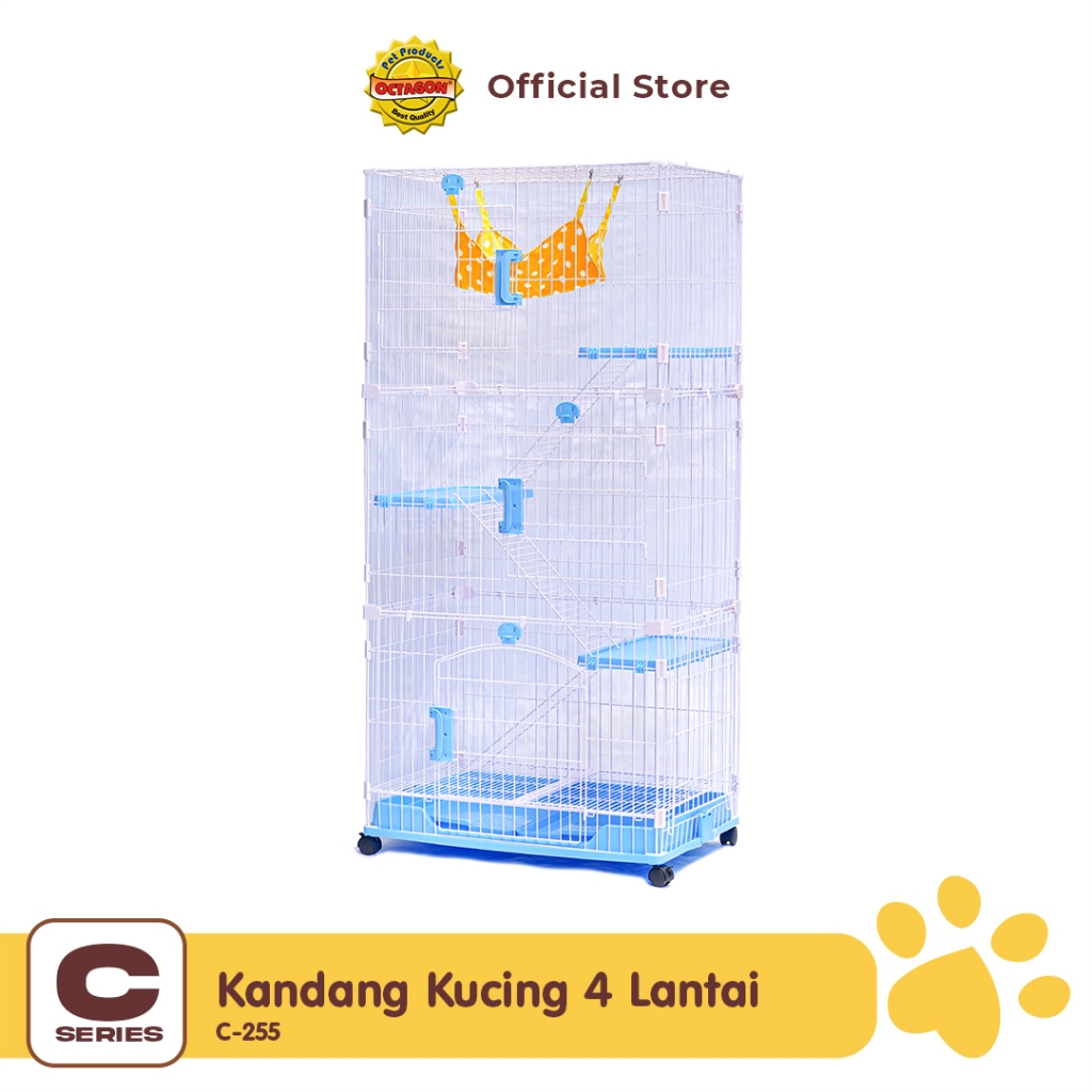 Kandang Octagon - Kandang Kucing Tingkat 4 Premium | Kandang 4 Lantai