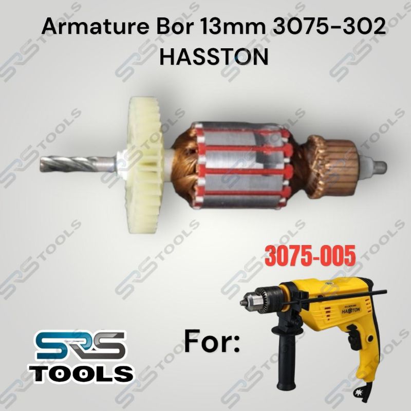 HASSTON 3075-302 Armature Mesin Bor Listrik 13 mm for 3075-005 / Angker Rotor