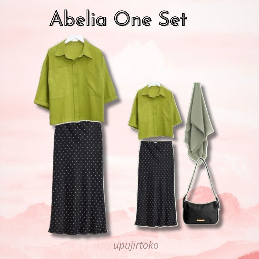 Abelia One Set - Outfit Cewek Hangout|Kondangan|Kuliah - One Set Korean Style - One Set Wanita Kekin