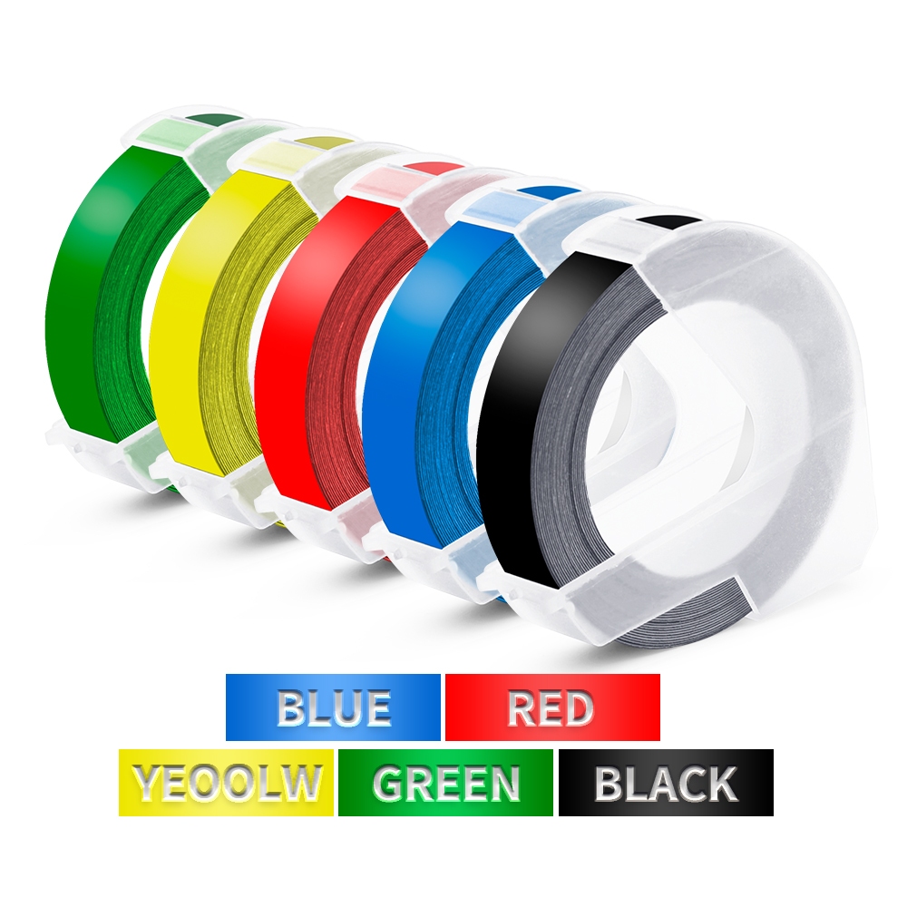 

1Pcs Compatible Dymo 3D Label Tape 9mm Dymo 3D Embossing Tape For Dymo Motex E101 E202 Manual Typewriter 12965 1610 Label Maker