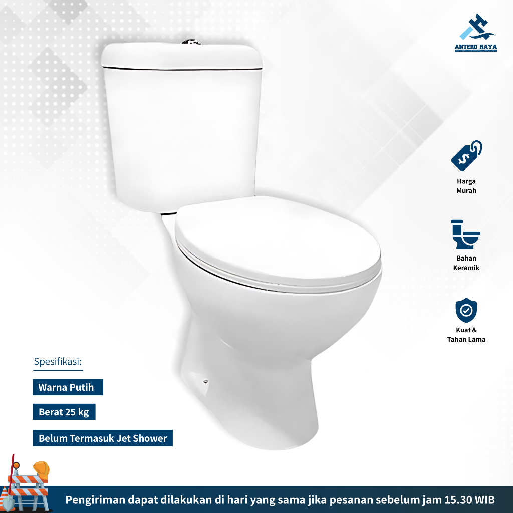 Closet Duduk Toilet WC OULU Otomatis Warna Putih