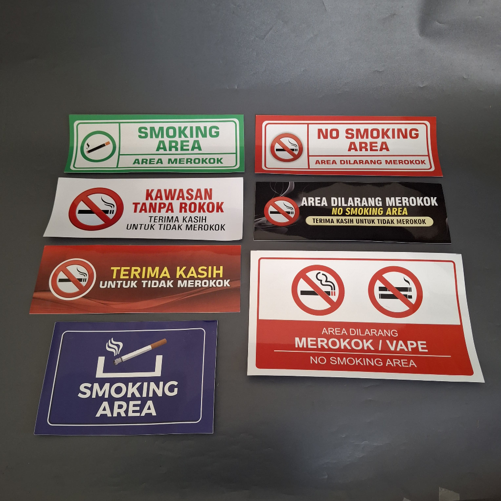 

Stiker Kawasan Dilarang Merokok, Smoking Area, No Smoking Area Lengkap Vinyl