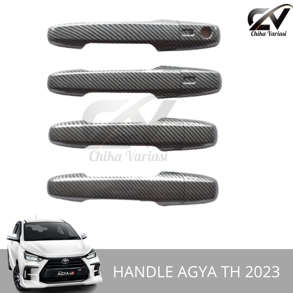 Cover Handle Pintu Mobil Agya Ayla 2023 - 2024 Carbon
