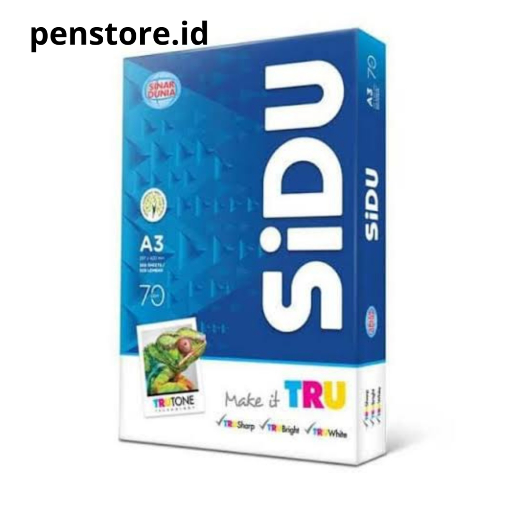 

(Rim = 500 Lembar)Kertas HVS SIDU A3 70 Gram Putih - Kertas HVS Print Fotocopy Putih Tebal