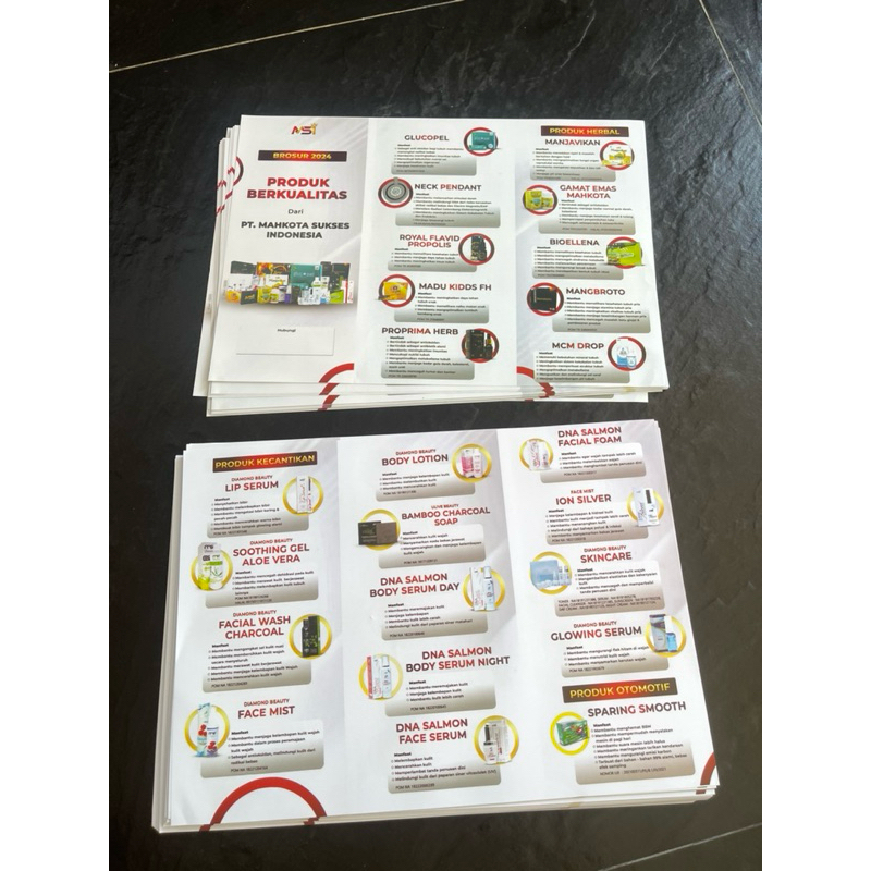 

brosur produk terbaru perlembar berat 1kg