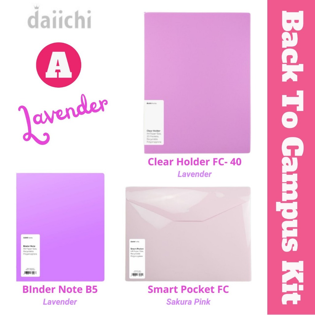 

Daiichi - Package Back to Campus (Clear Holder FC 40 + Binder Note B5 + Smart Pocket FC) DPR2