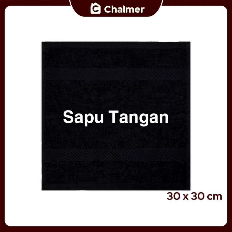 𝟲 𝗣𝗰𝘀 Sapu Tangan 30x30 Hitam / Sapu Tangan Hitam 𝗖𝗵𝗮𝗹𝗺𝗲𝗿